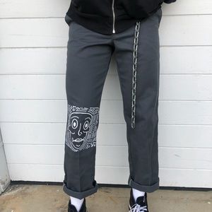 Hand painted slim fit dickies pants